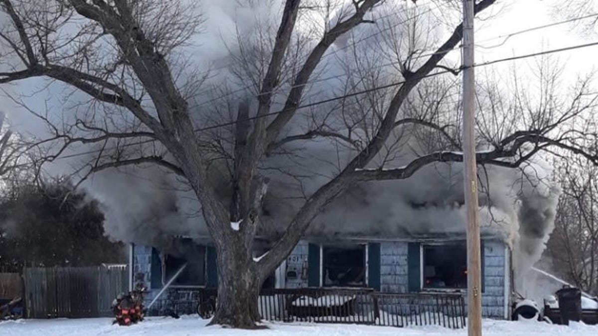 A Saturday fire gutted a house in Marquette Heights, leaving two great-grandparents homeless.