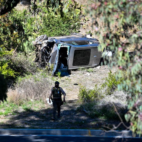 Tiger Woods' vehicle after he was involved in a ro