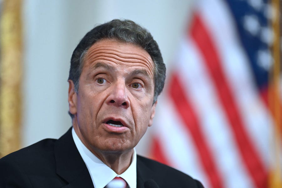 New York Gov. Andrew Cuomo says, "I fully support a woman's right to come forward, and I think it should be encouraged in every way."