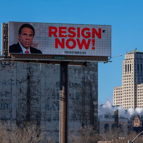 A billboard urging New York Governor Andrew Cuomo 