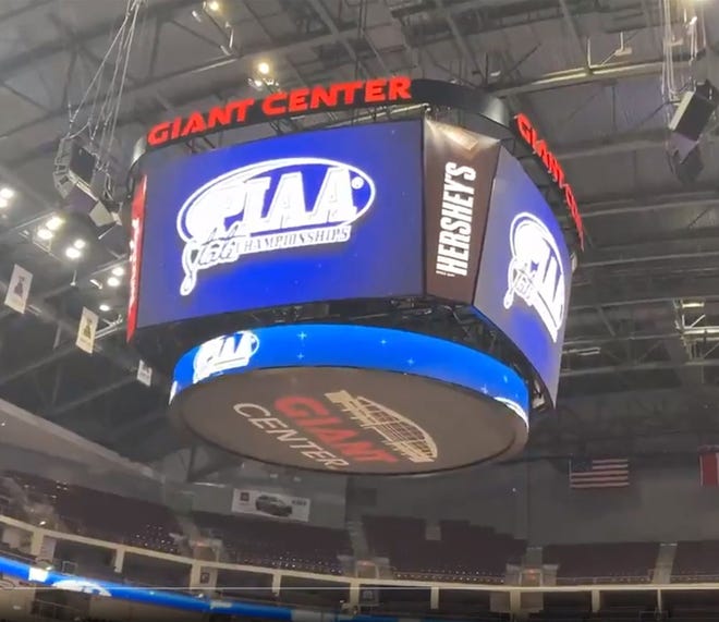 The Giant Center is set for the PIAA Class 3A wrestling tournament on Saturday, March 13, 2021.