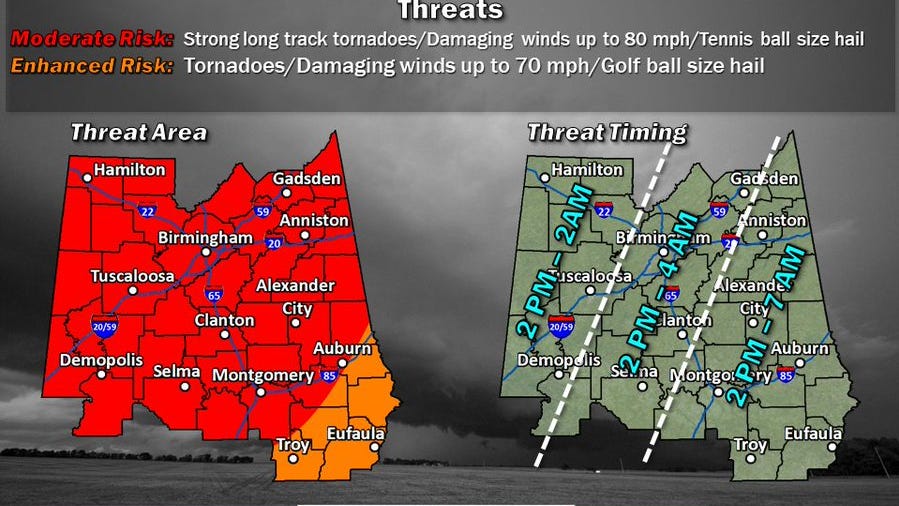 Alabama weather 'state of emergency' issued due to severe storm potential