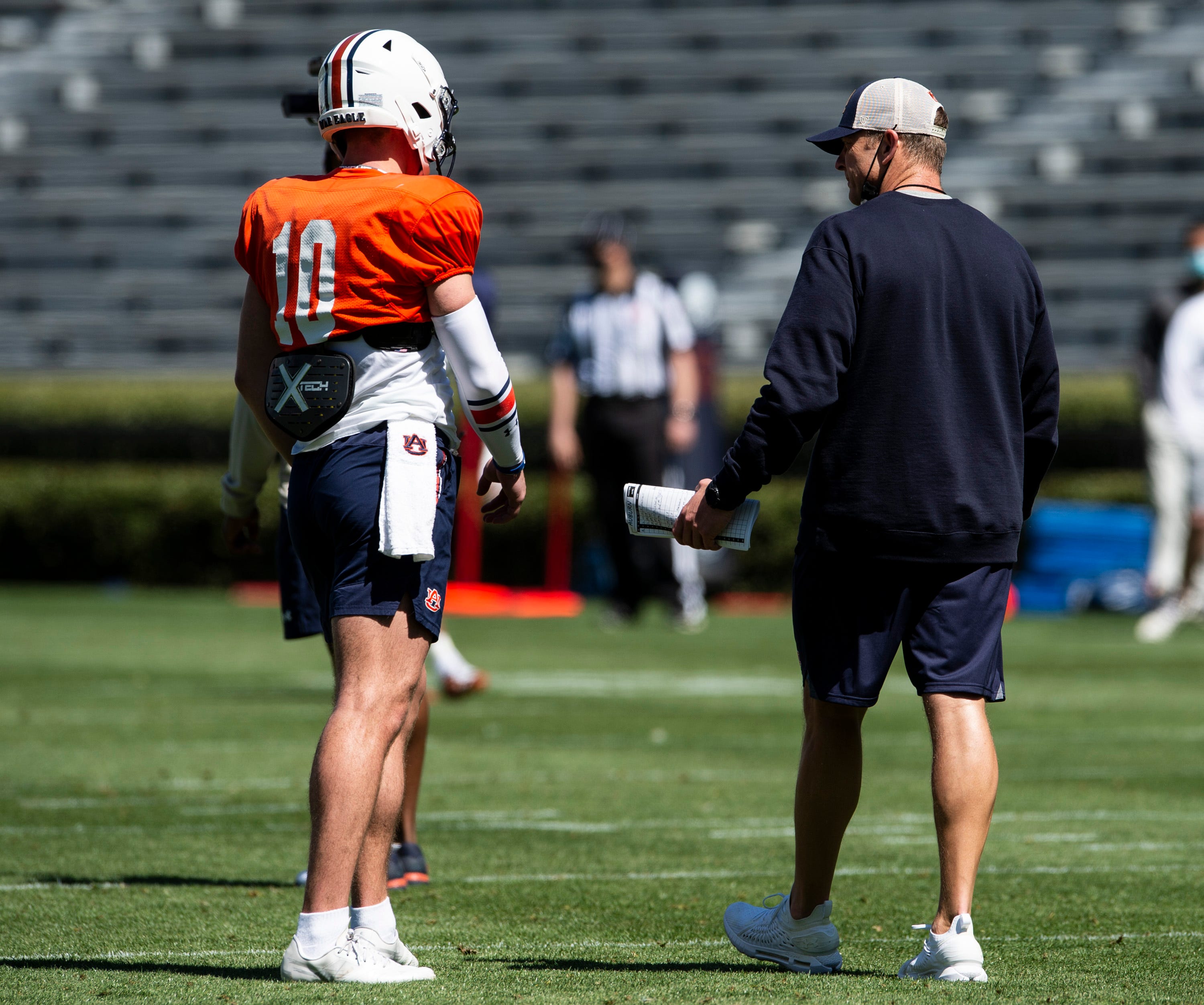 Auburn Football Coach Bryan Harsin On Quarterbacks Bo Nix, TJ Finley