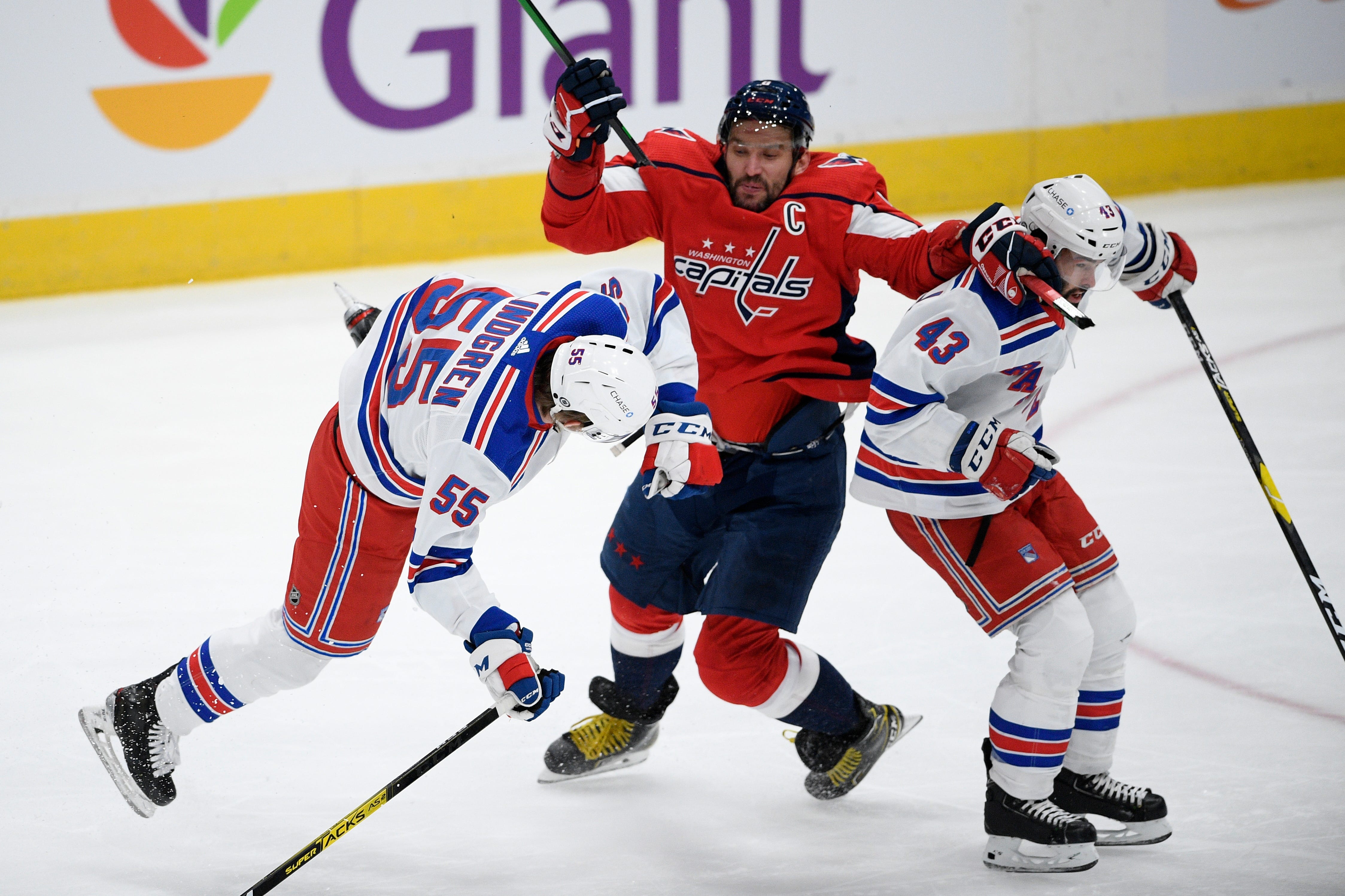 Capitals' Alex Ovechkin Scores Twice After Big Rangers Hit