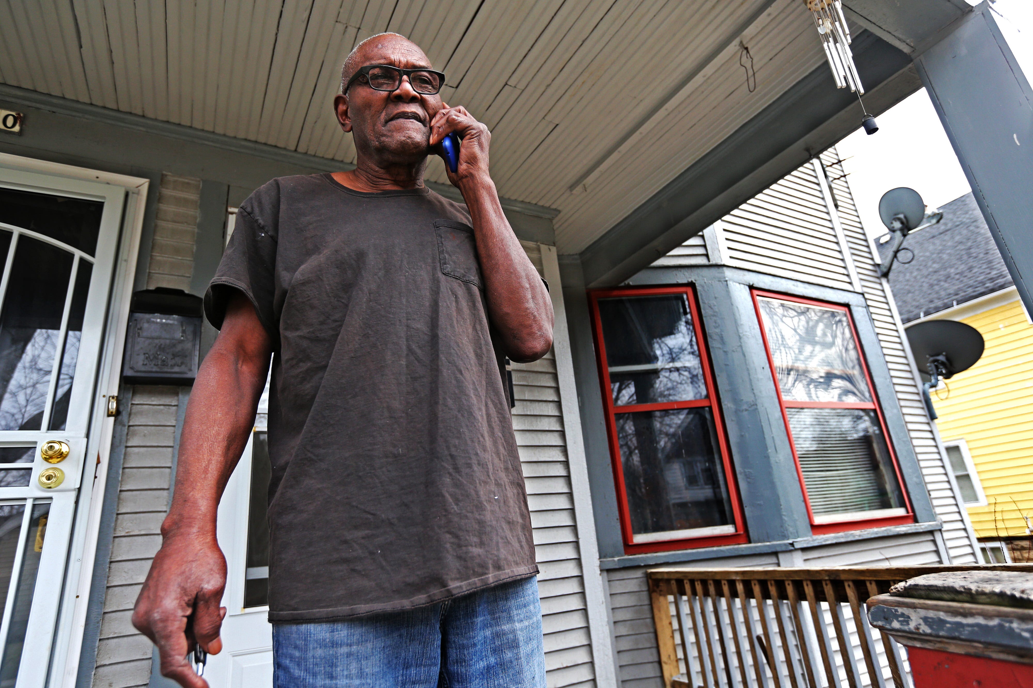 Sylvester Norwood, 78, has been renting this unit for several years on North Buffum Street. A California company bought it last year. The company is fixing up properties that are vacant, but is doing little for places like Norwood's that are occupied.