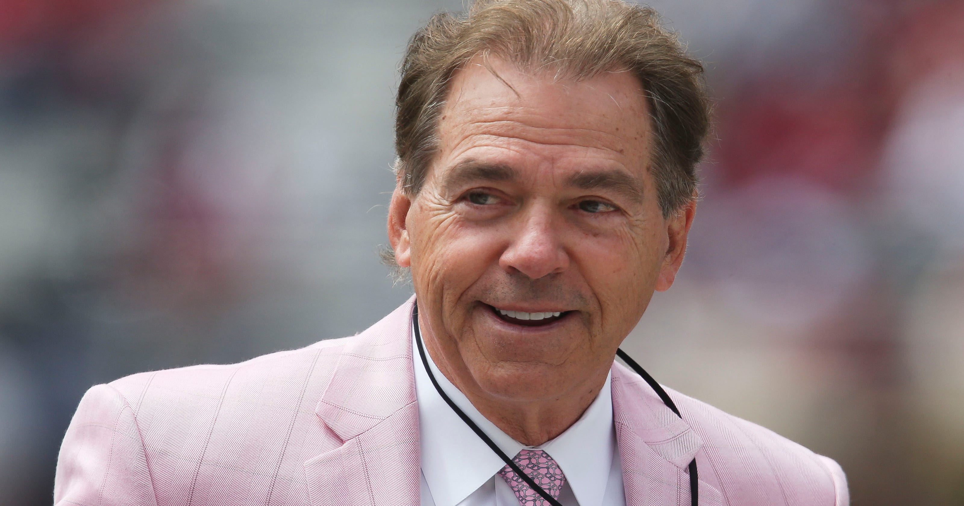 Why is Nick Saban smiling? The answer goes beyond him leading Alabama