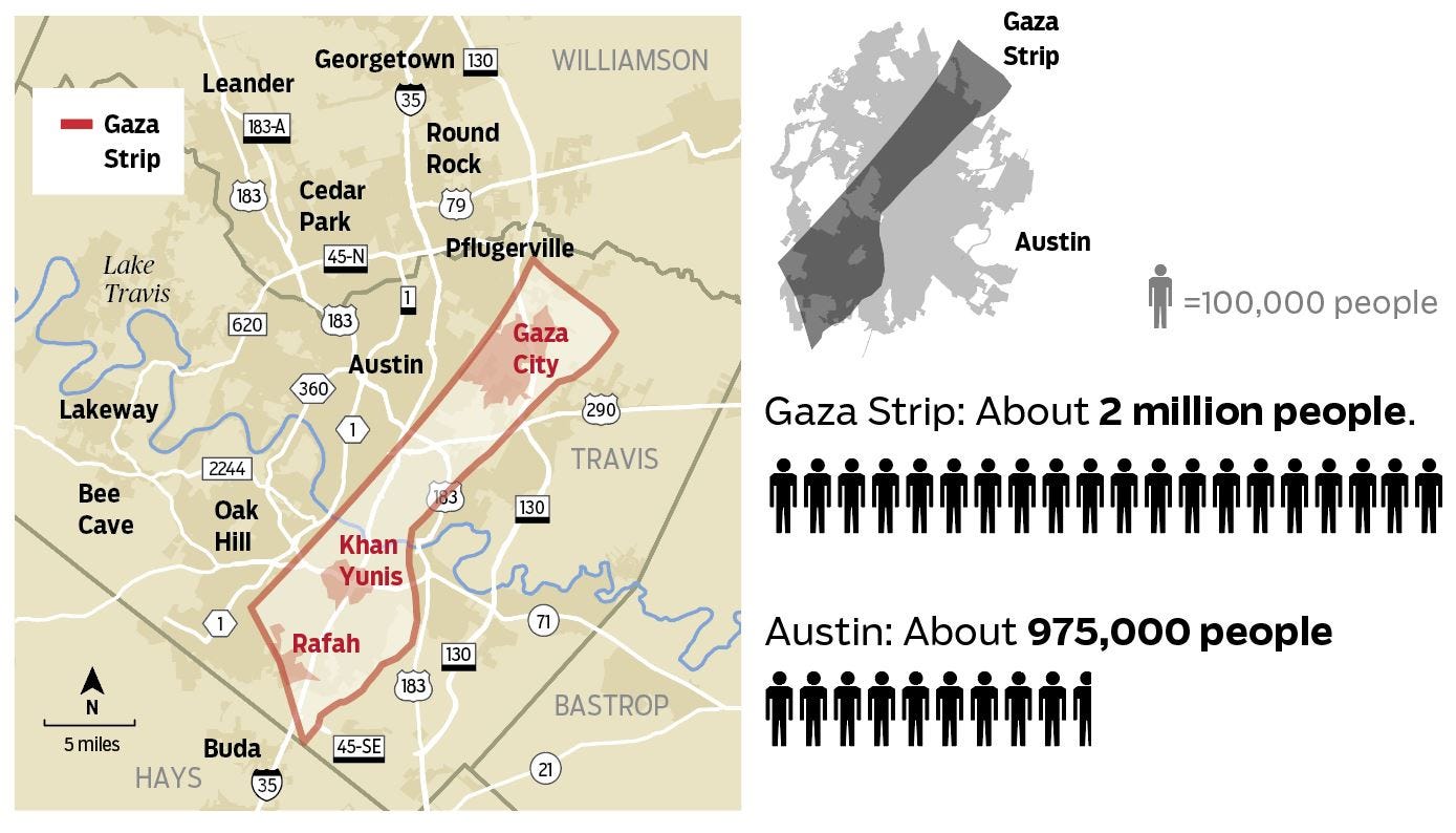 gaza-strip-maps-show-how-part-of-palestinian-area-compares-to-austin