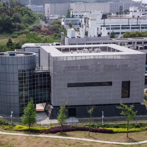 Aerial view of the P4 laboratory at the Wuhan Inst