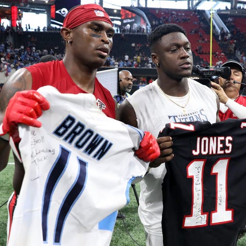 Might Julio Jones, left, be joining  (11) fellow W