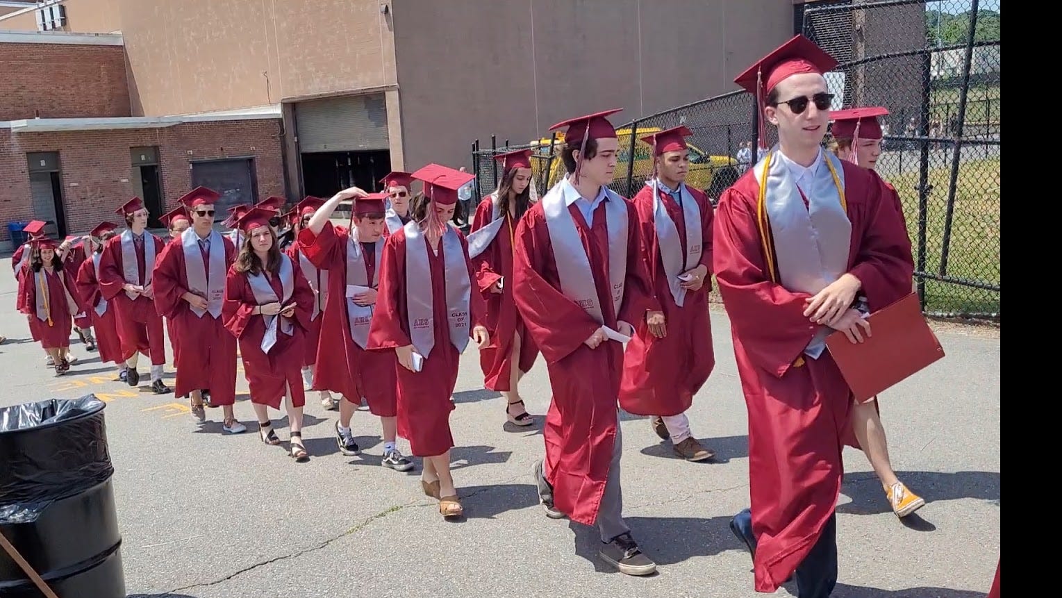 Arlington High School Class of 2021 graduates as one