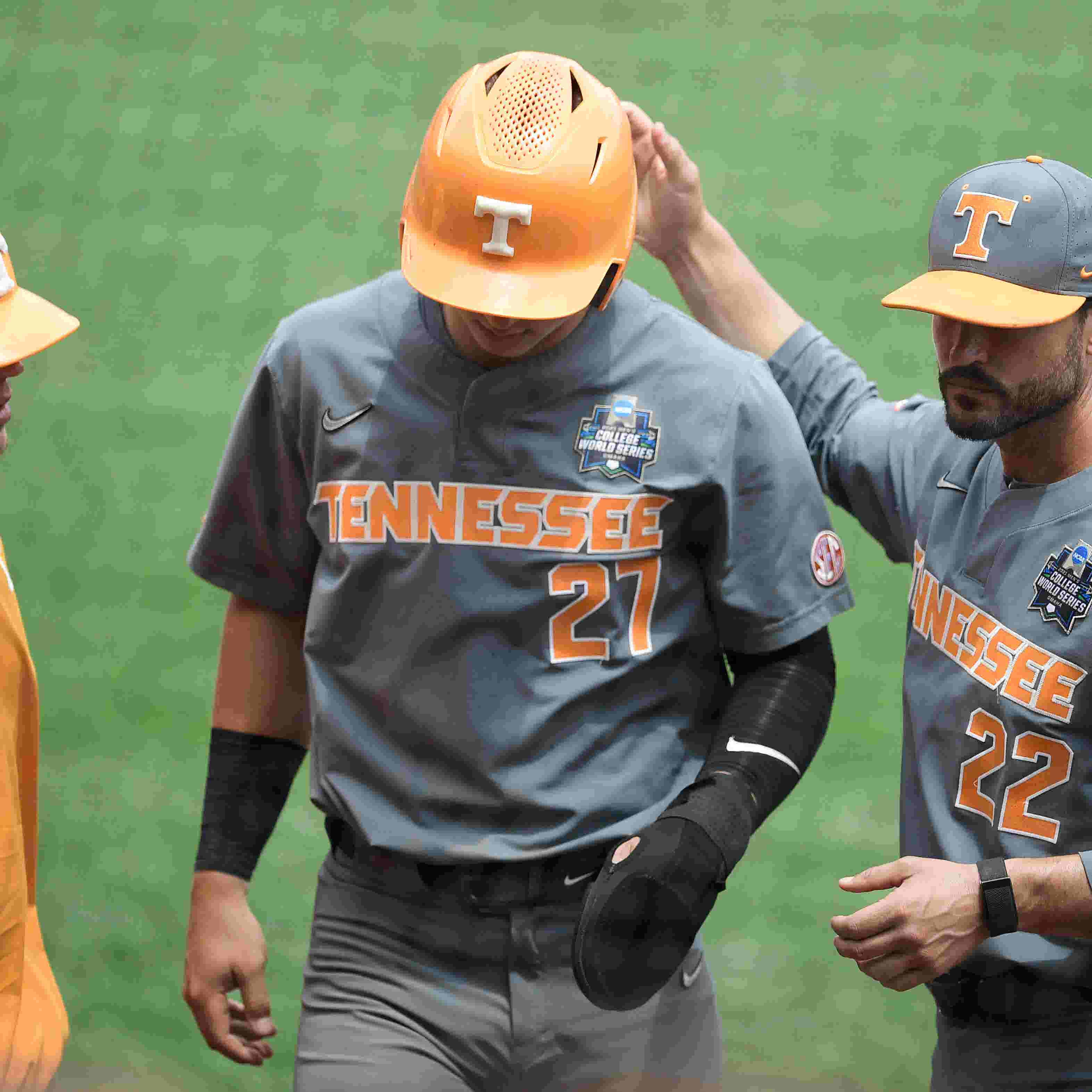 Tennessee baseball press conference after Texas game at the 2021 CWS