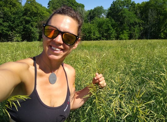 While checking out her pasture Rachel says: “I'm pretty pumped to be in the driest summer since 2012, and have grass up to my ears. Gotta love being a grass farmer.”