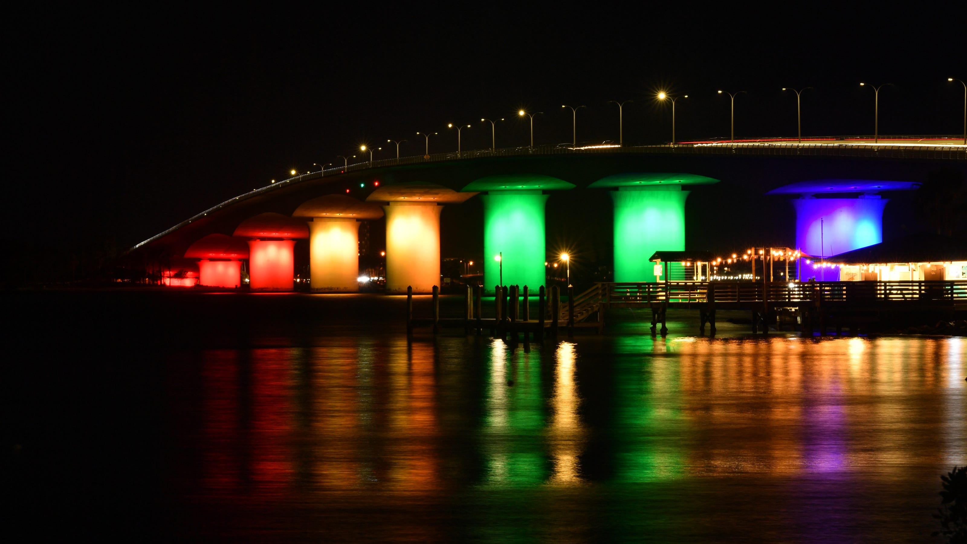 Sarasota's Ringling Bridge lights change for Pride Month