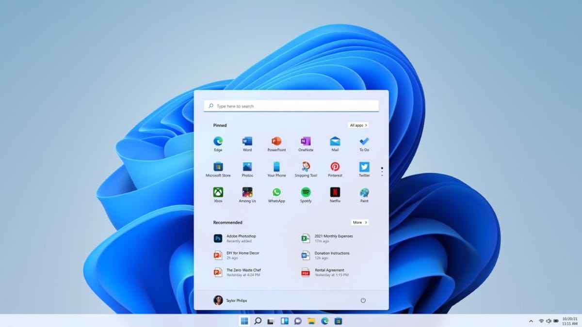 The taskbar shown in Windows 11.