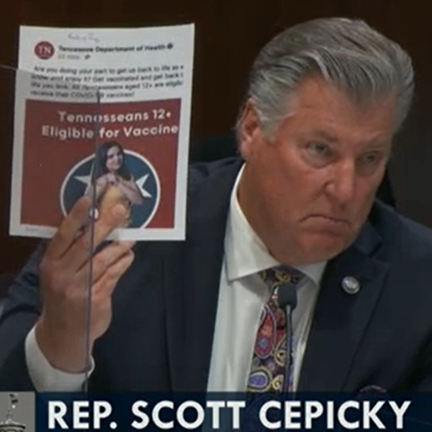 Rep. Scott Cepicky, R-Culleoka, holds up a print o