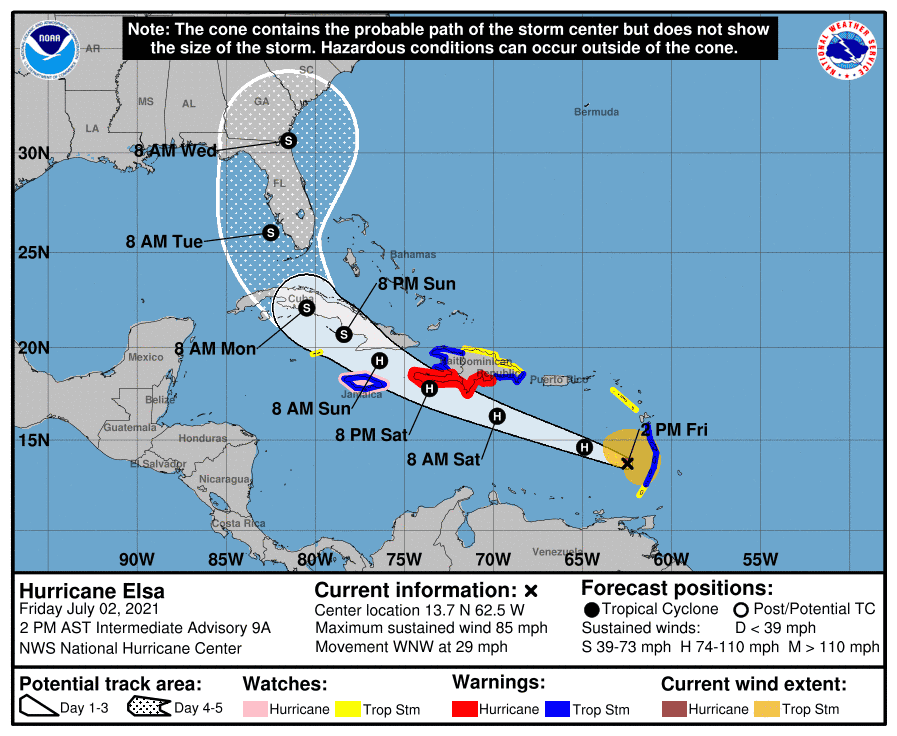 Hurricane Elsa: Track storm's path and possible impacts to ...