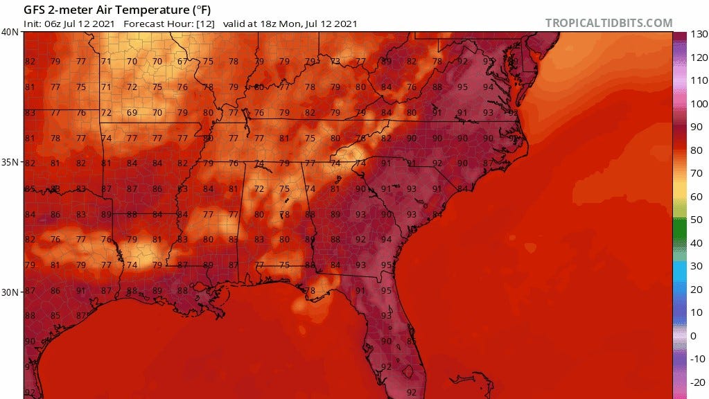 July weather in Fayetteville means heat, humidity