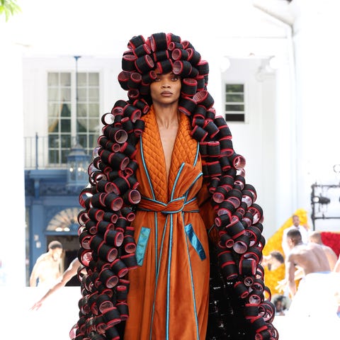 A model walks the runway during the Pyer Moss Cout