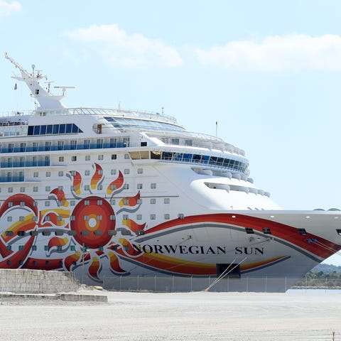 Norwegian Cruise Line's Norwegian Sun sat docked a