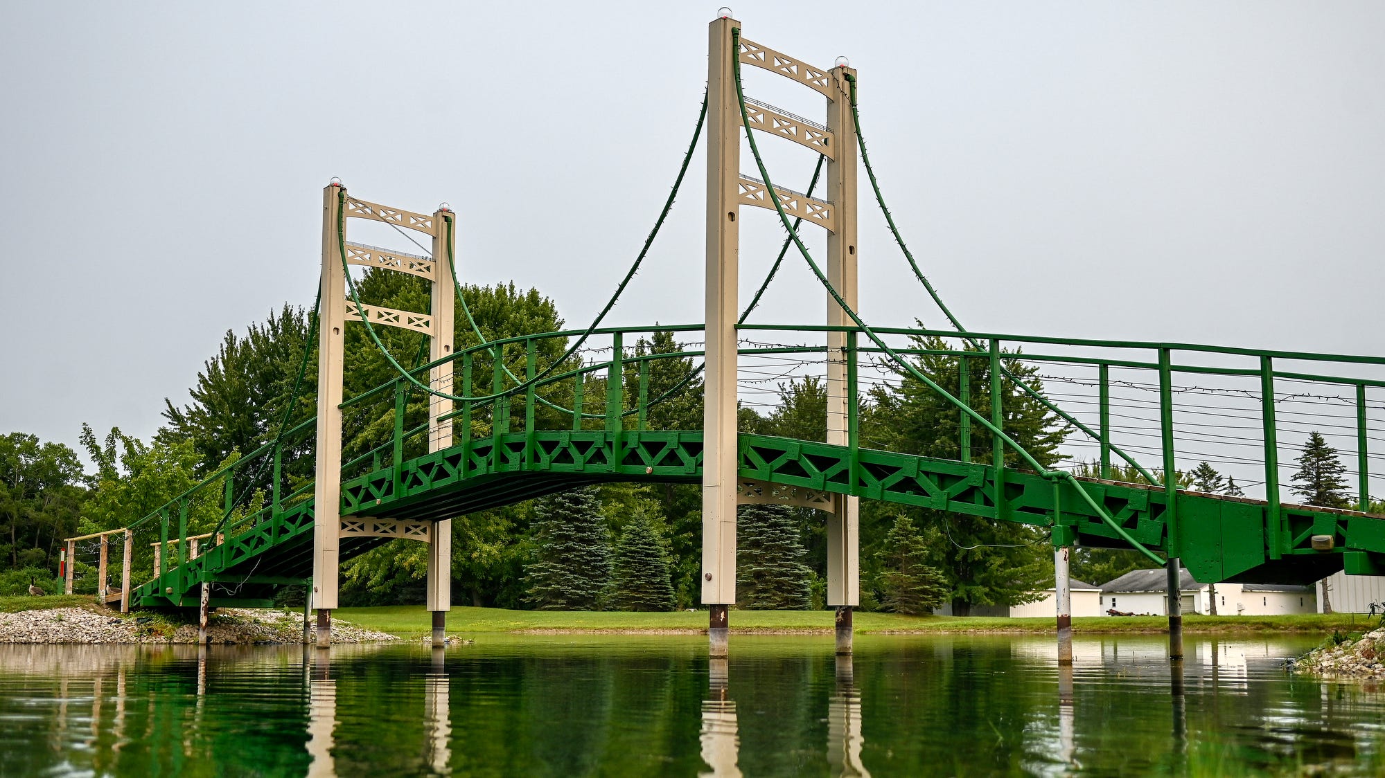Mini Mackinac Bridge in St. Louis, Michigan is a scaled version of icon