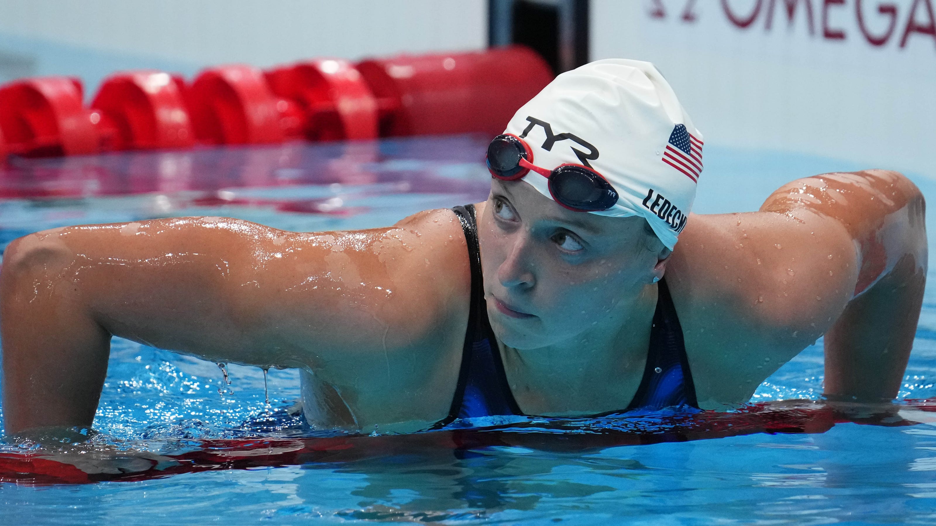 Katie Ledecky swims total of 2,100 meters in marathon Olympic day