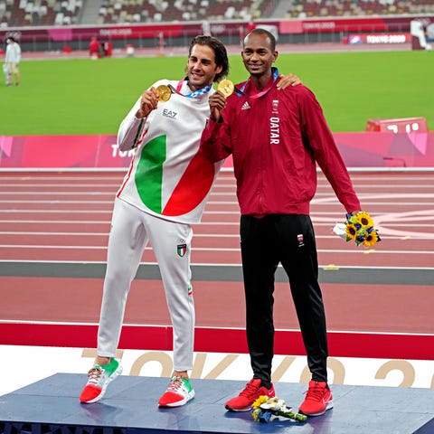 Gianmarco Tamberi (ITA) and Mutaz Essa Barshim (QA