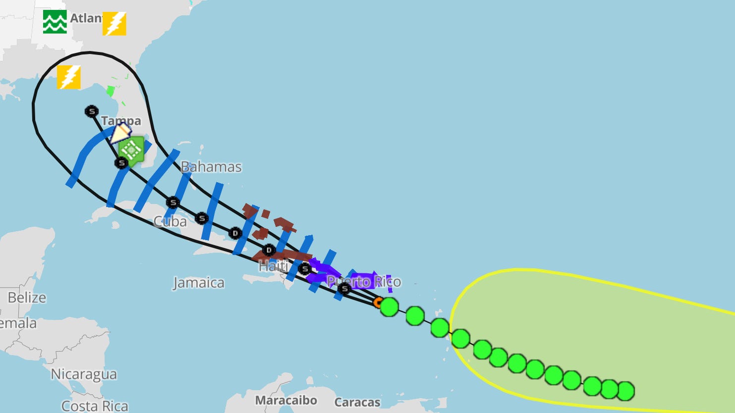 Tropical Depression Fred path Spaghetti models, storm tracker Florida