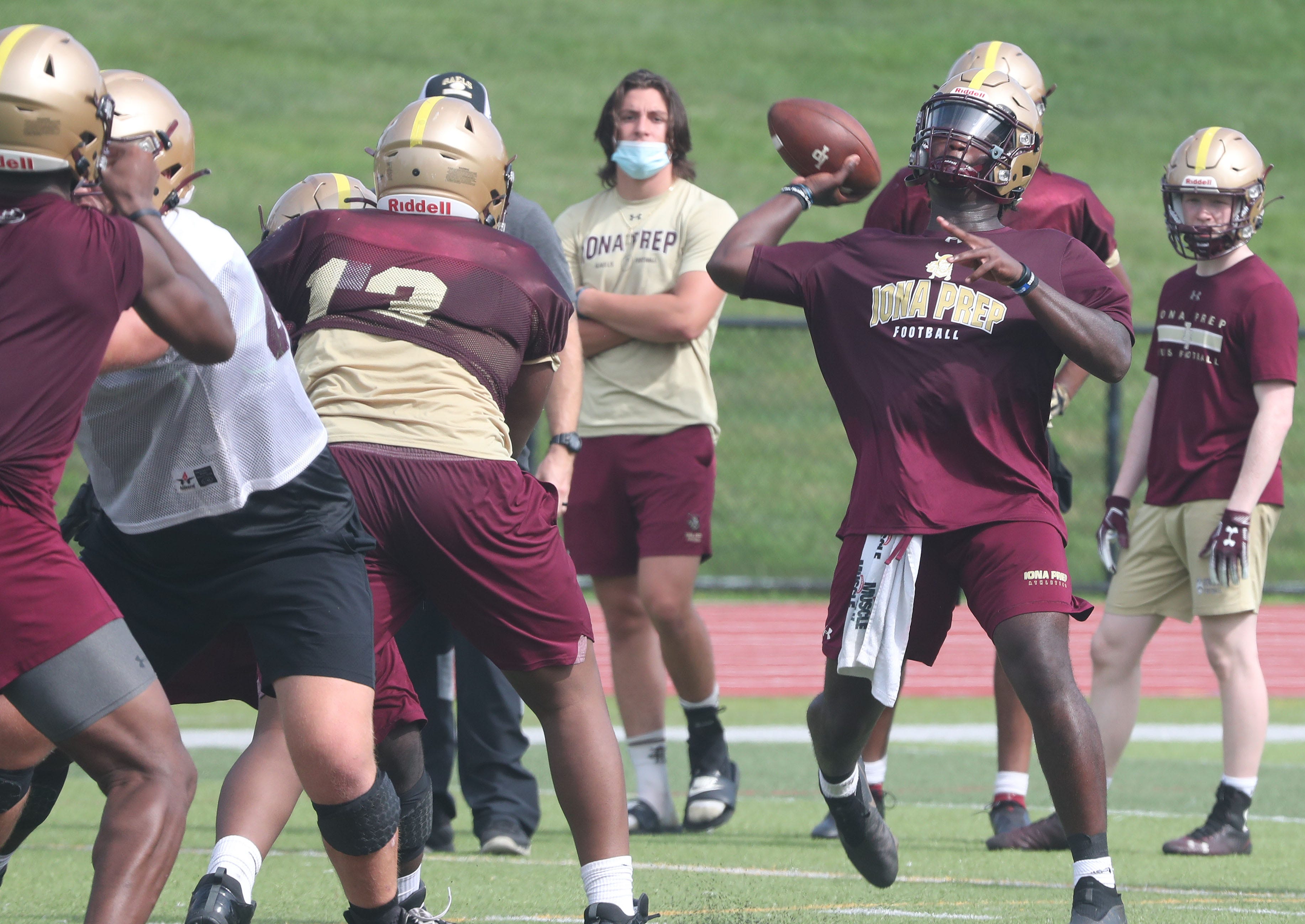 Iona Prep Football Relishes In First Day Of Practice