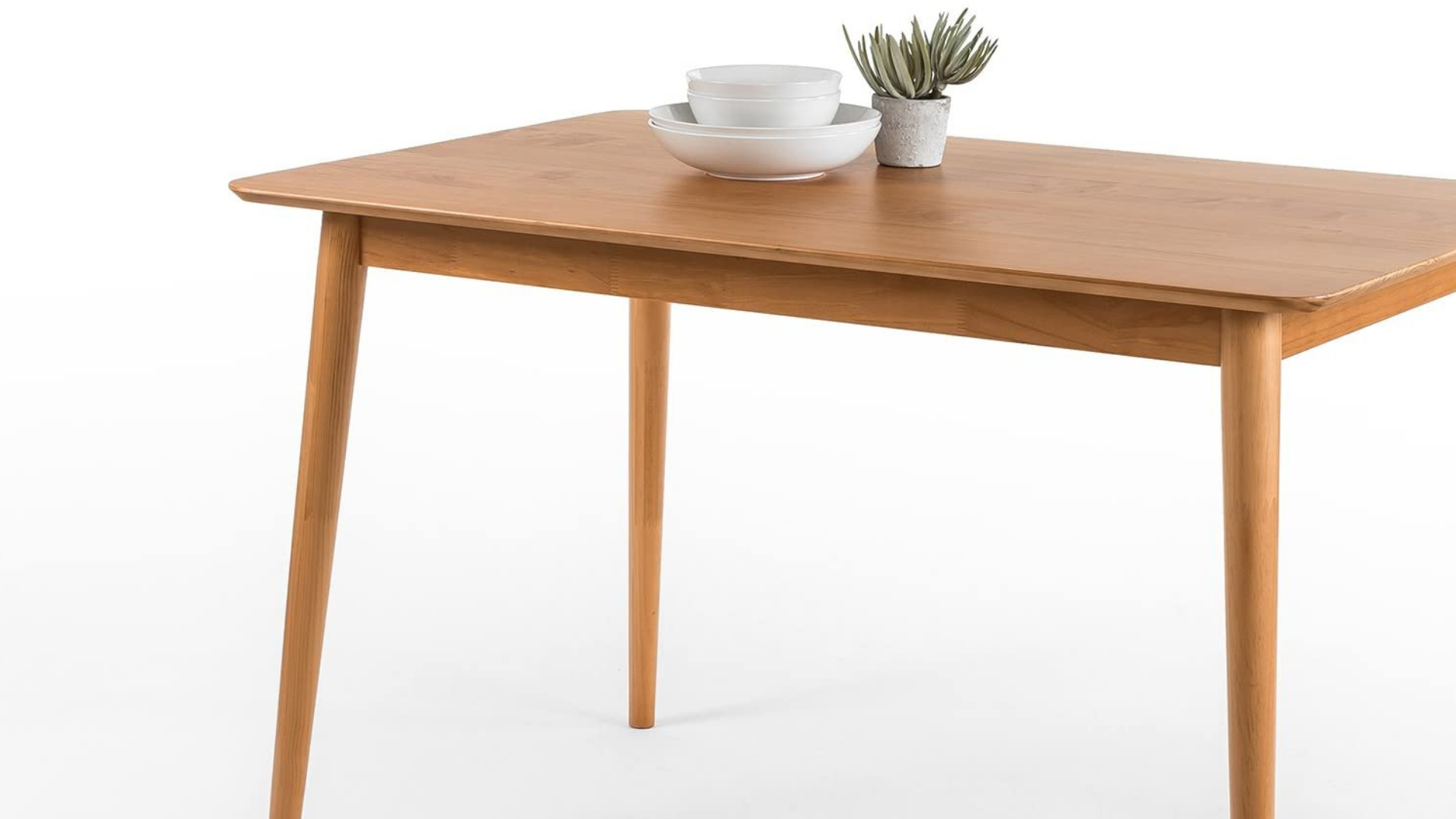 This solid pine wood table is a sturdy option.
