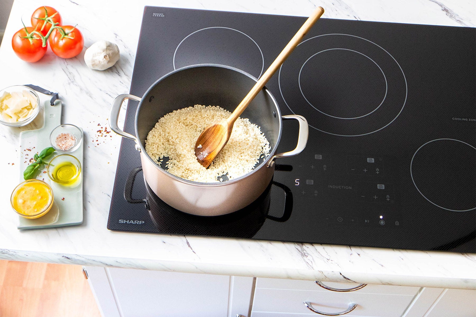 cooking on electric stove top