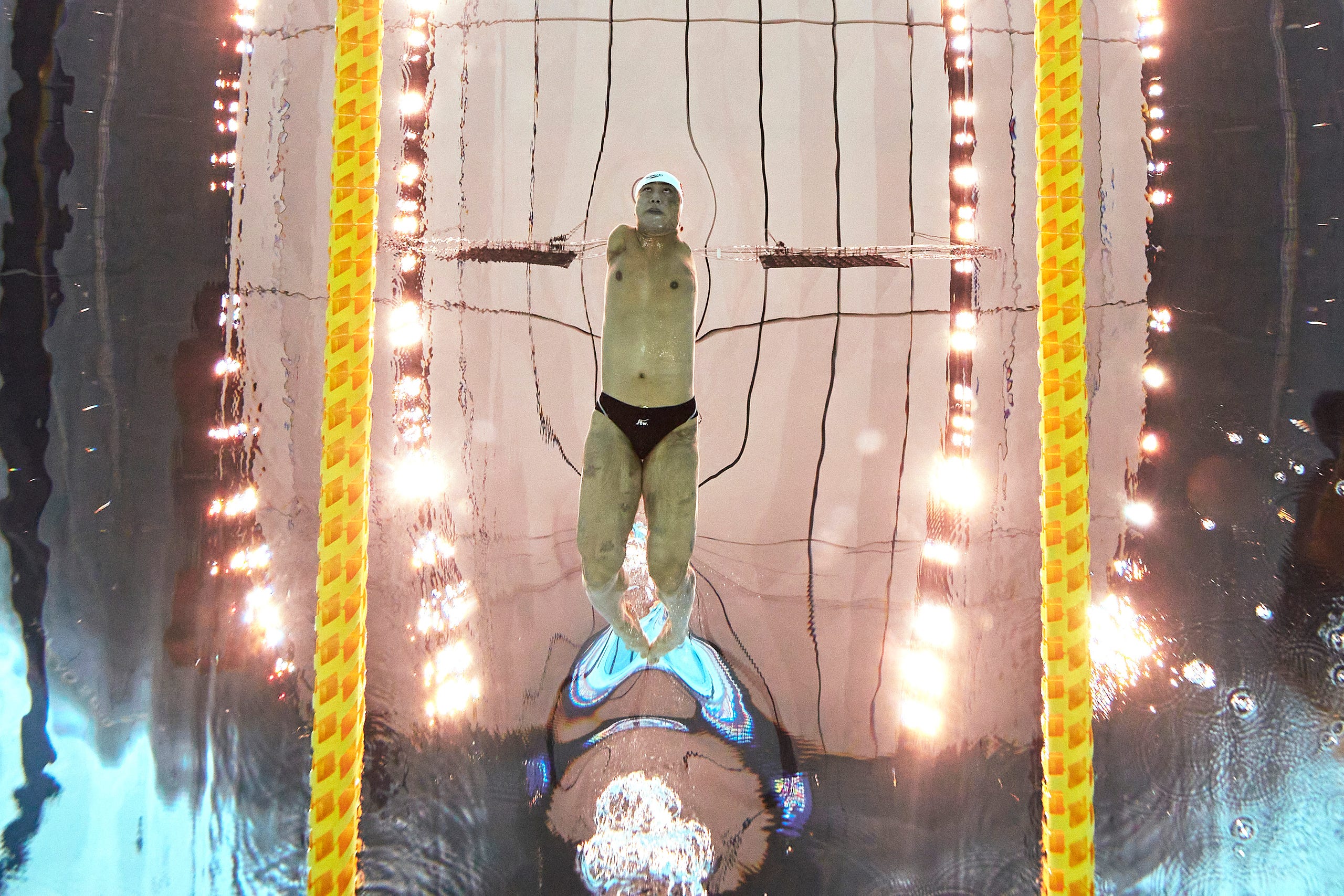 August 27, 2021: Weiyi Yuan of China competes in the men&#39;s 50-meter Butterfly S5 Heat 1 on Day 3 of the Tokyo 2020 Paralympic Games.