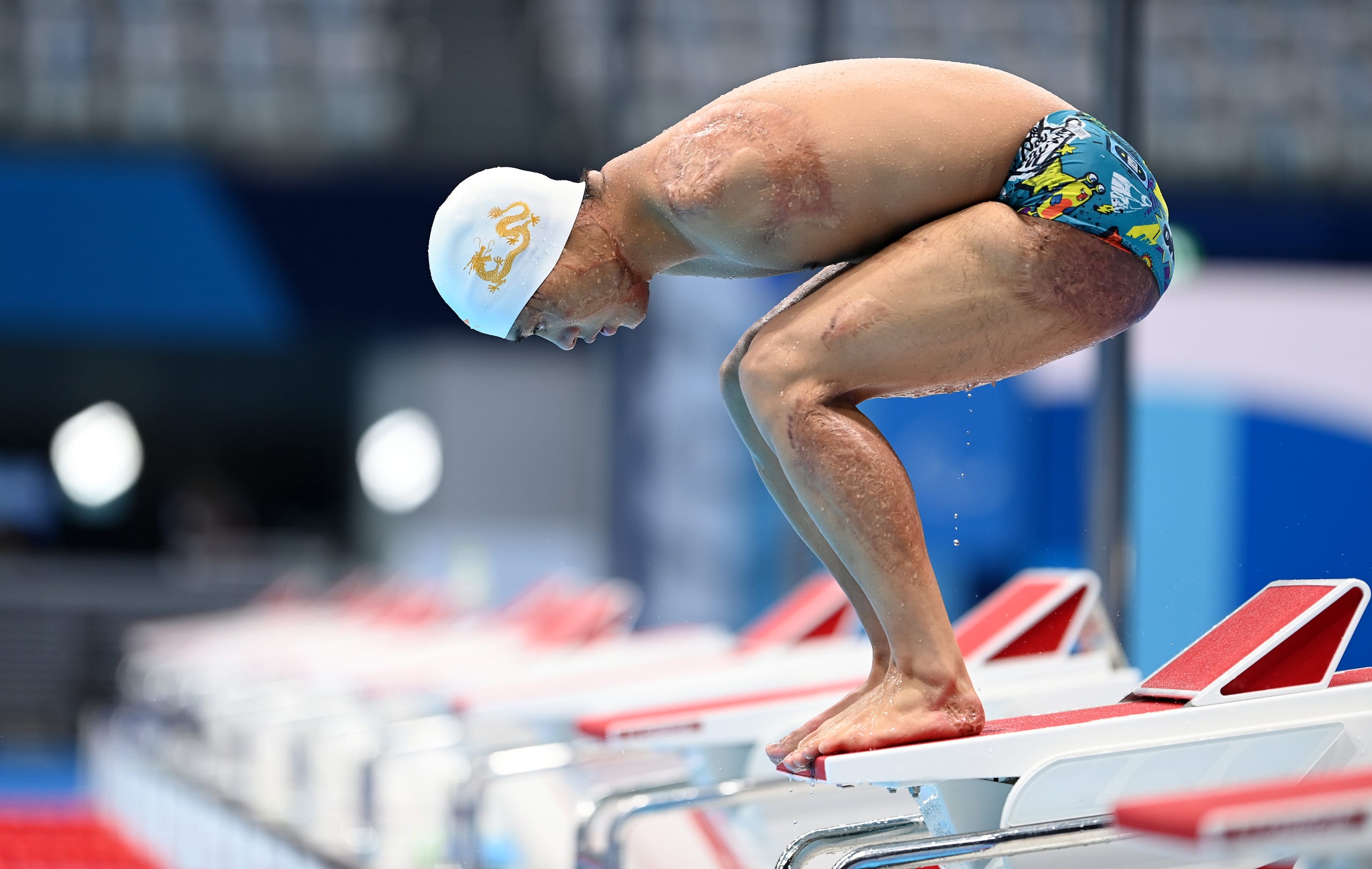 August 29, 2021: Yuan Weiyi of Team China warms up on day 5 of the Tokyo 2020 Paralympic Games at Tokyo Aquatics Centre in Tokyo, Japan.