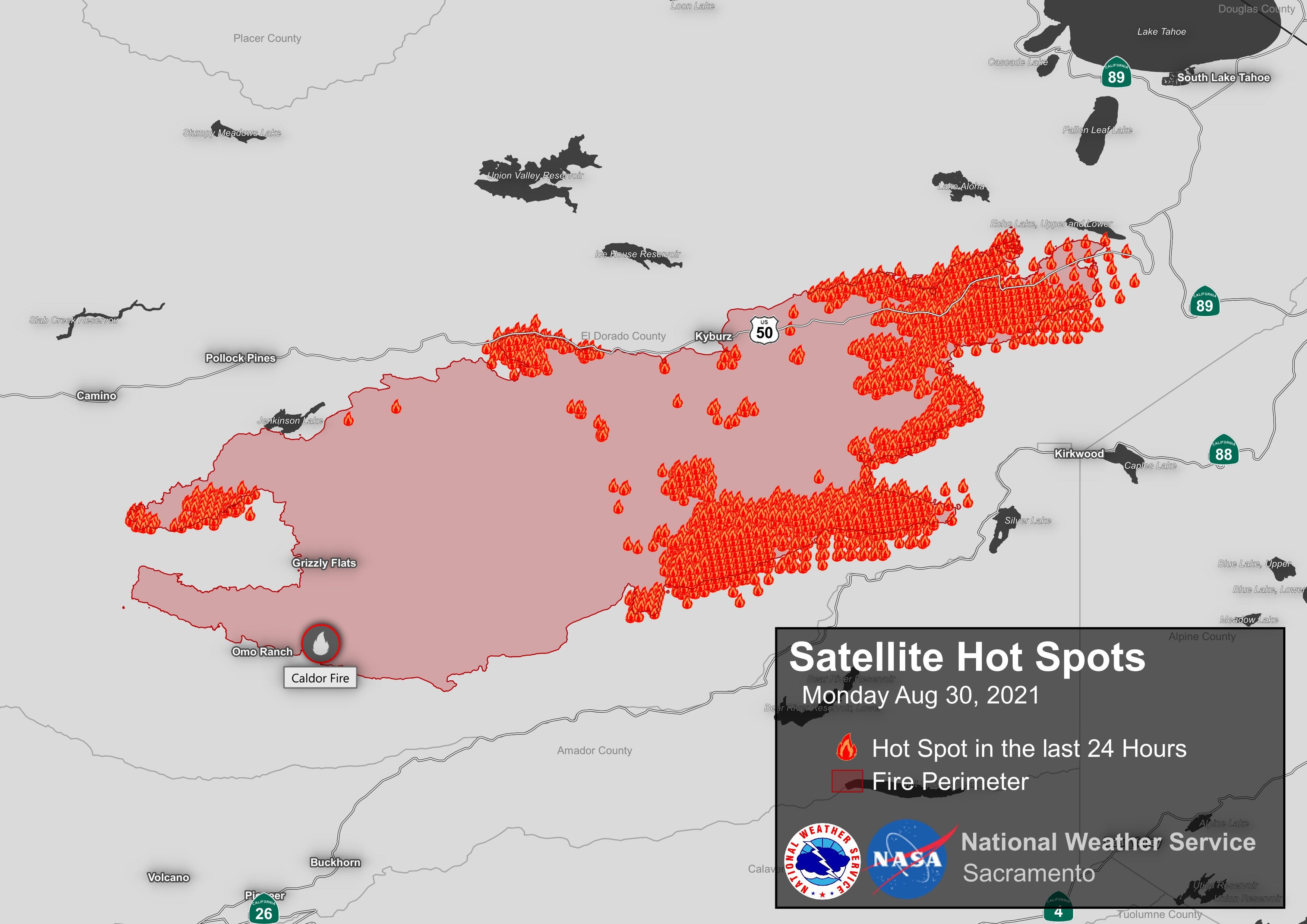 caldor evac map