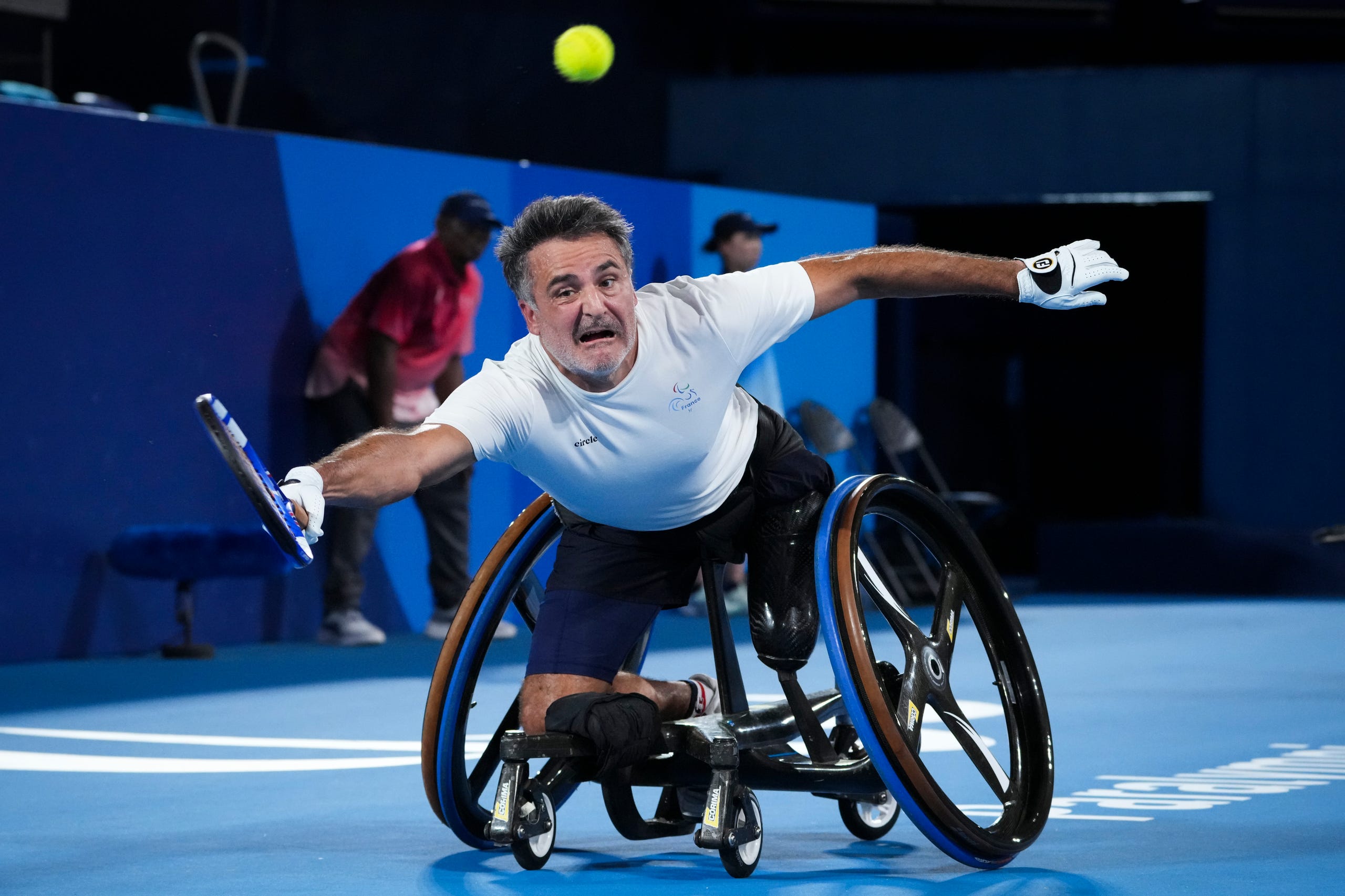 Sept. 3: Stephane Houdet of Team France competes against Alfie Hewett and Gordon Reid of Team Great Britain in the Men's Doubles Gold Medal Match on day 10 of the Tokyo 2020 Paralympic Games at Ariake Tennis Park.