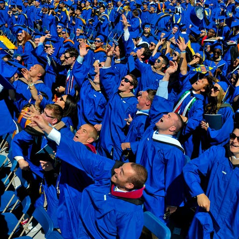 University graduation ceremony in 2014 in Newark, 