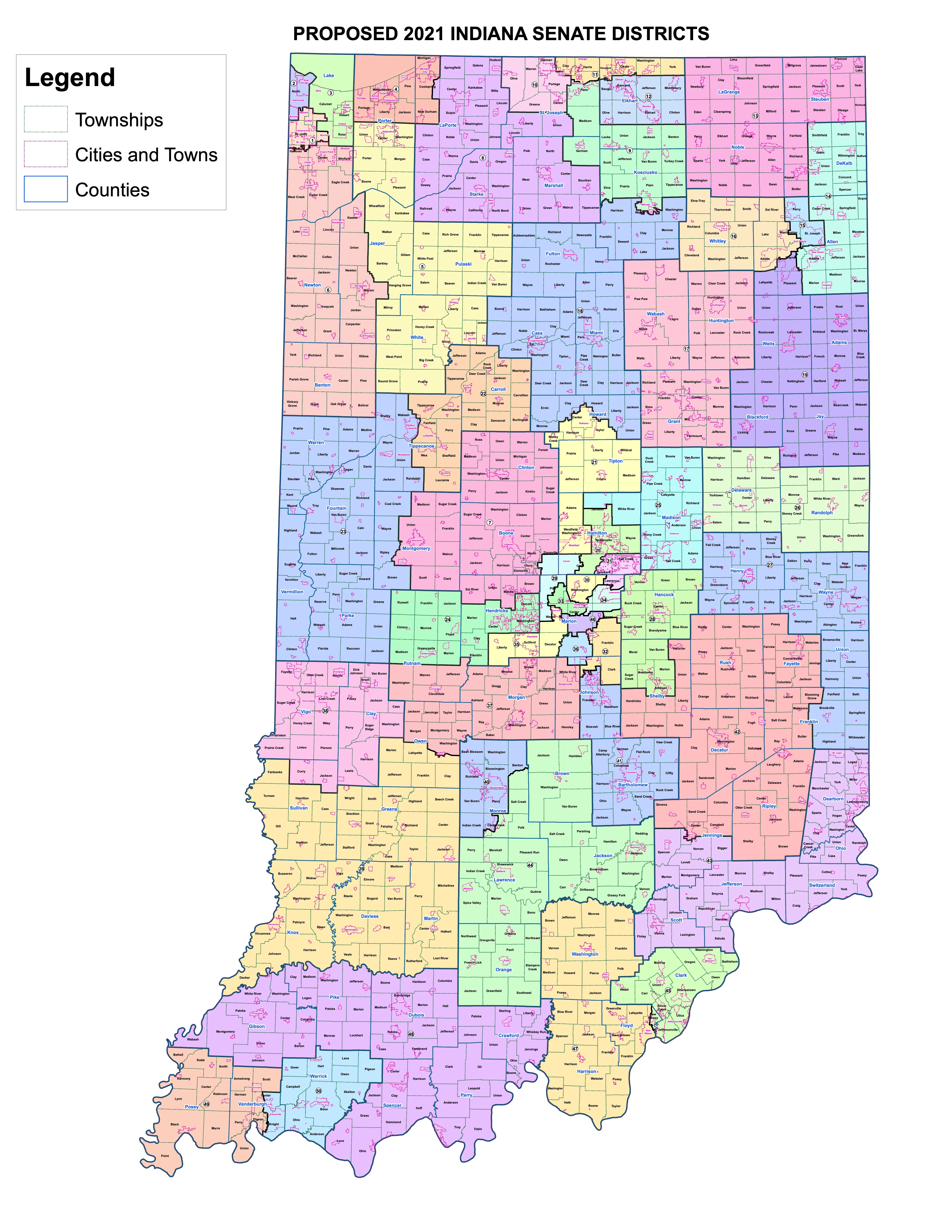Indiana State Representatives Map Gop's New Indiana Senate Map Would Shift Dividing Line In Monroe County
