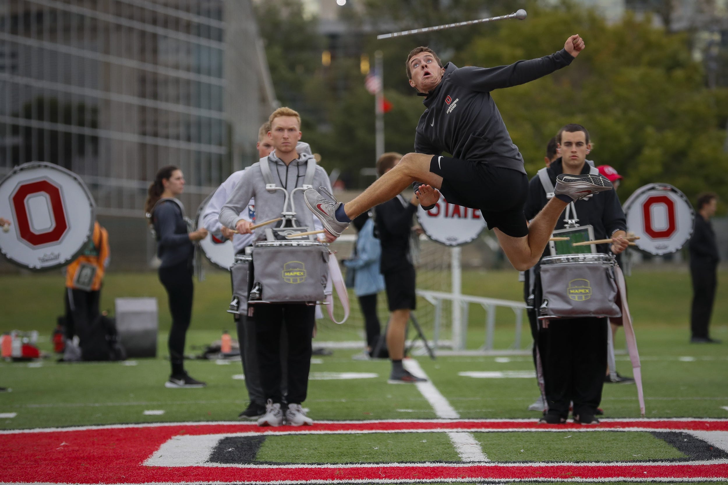 Ohio State marching band drum major Austin Bowman leads TBDBITL