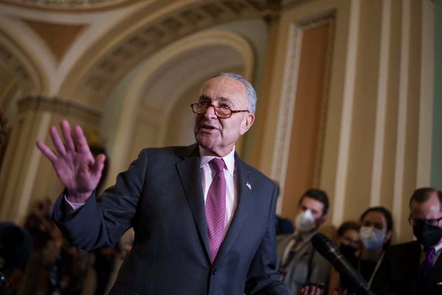 Senate Majority Leader Chuck Schumer, D-N.Y., says a failure to raise the debt ceiling could be disastrous.