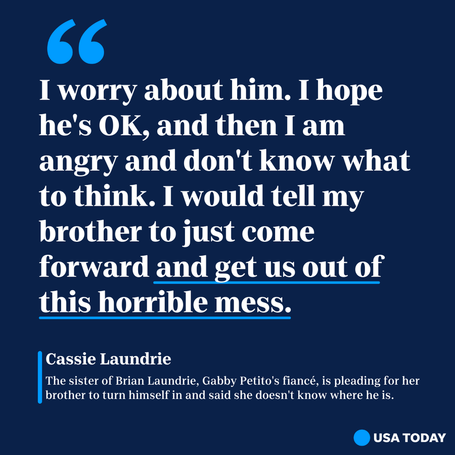 Cassie Laundrie spoke about the disappearance of her brother, Brian Laundrie.