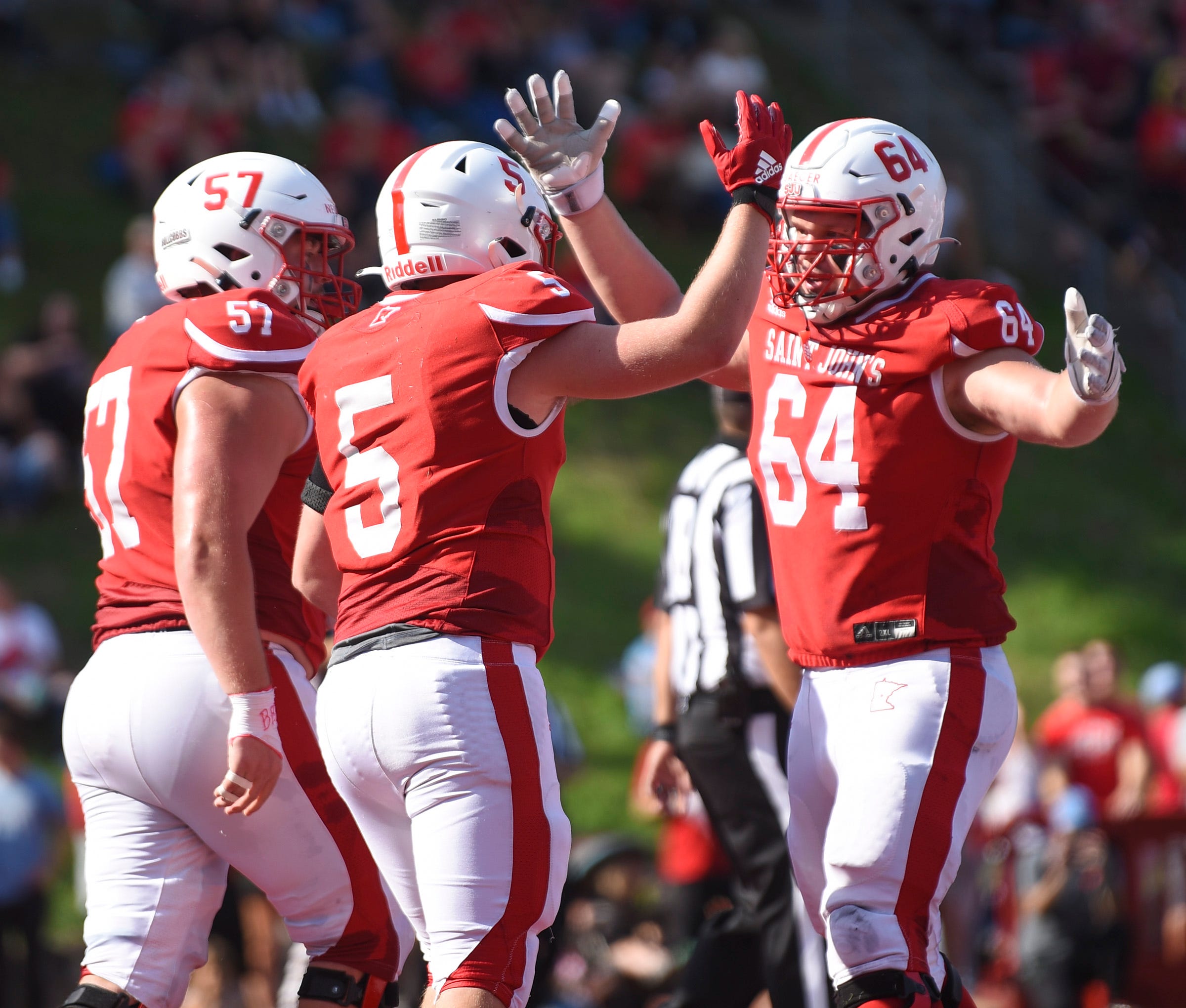 st olaf football travels to undefeated st john s football saturday