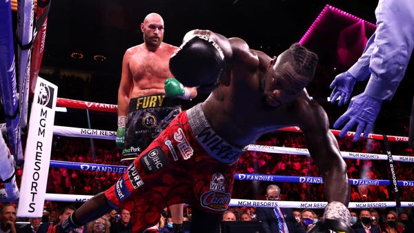 Deontay Wilder is knocked out by Tyson Fury in the