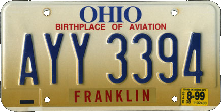 ohio license plate sticker colors