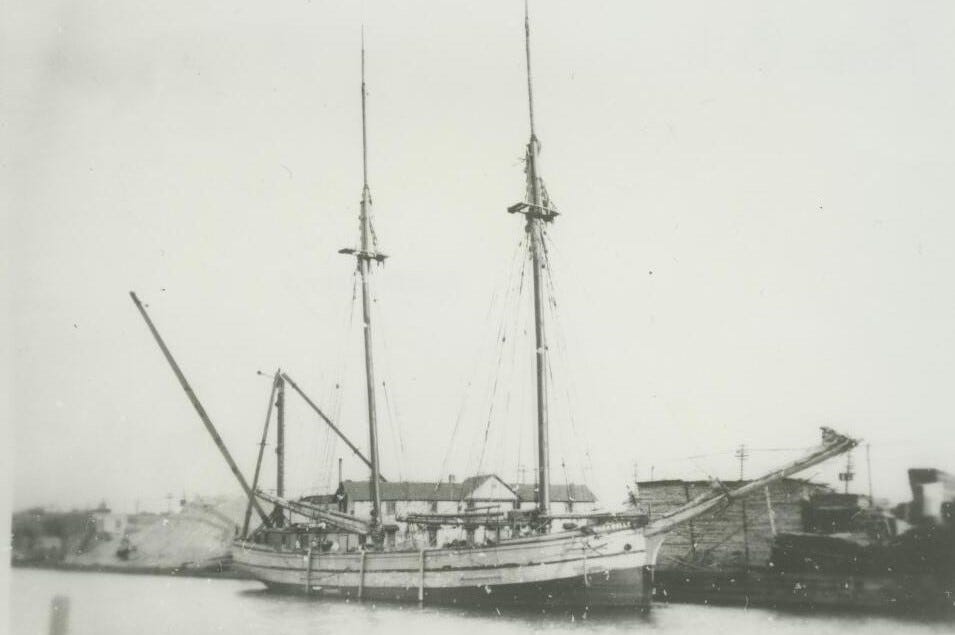 The schooner Rosabelle shown in 1863 from the C. Patrick Labadie Collection.