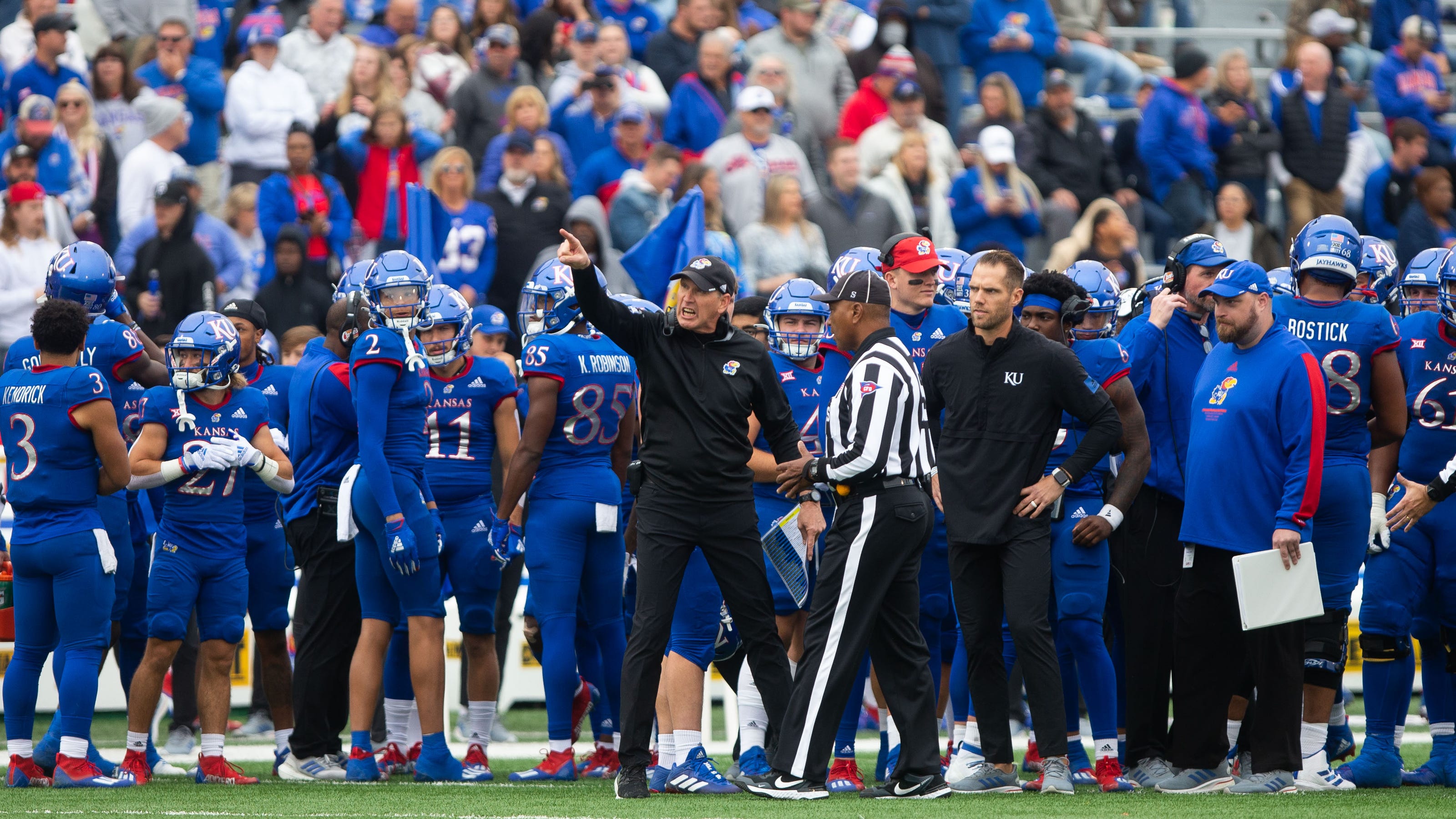 Kansas football's Lance Leipold talks about controversial 4th down