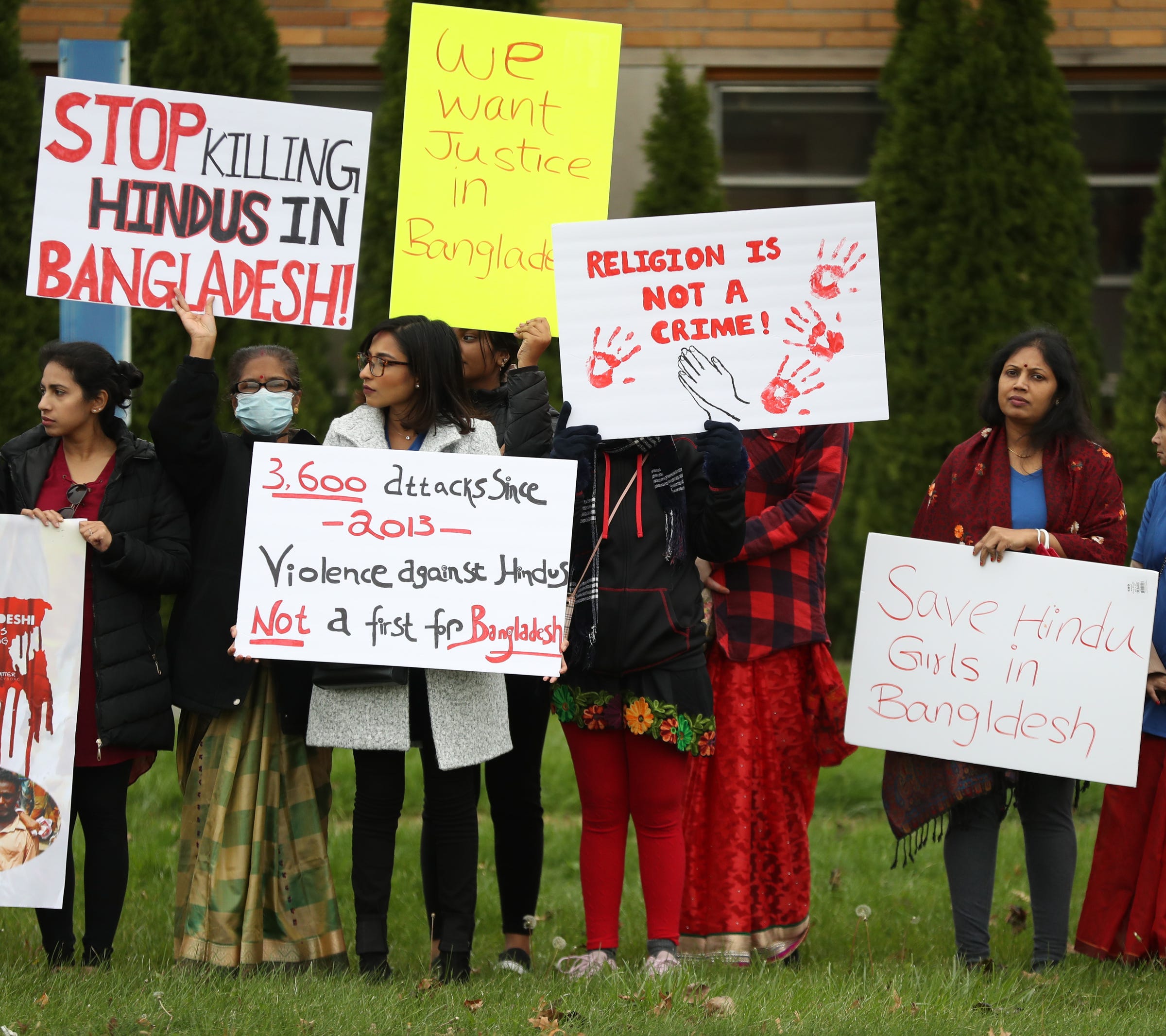 Hindus Protest In Warren Against Attacks In Bangladesh