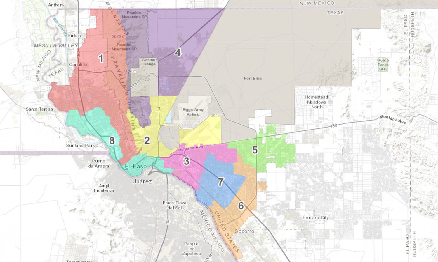 El Paso City Limits Map El Pasoans Can Participate In Meetings On New City Council Boundaries