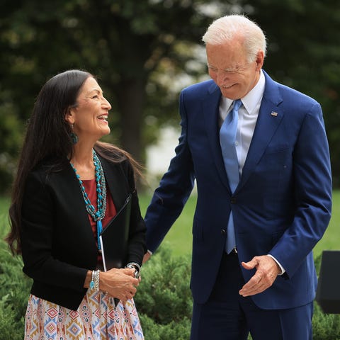 U.S. President Joe Biden and Secretary of the Inte