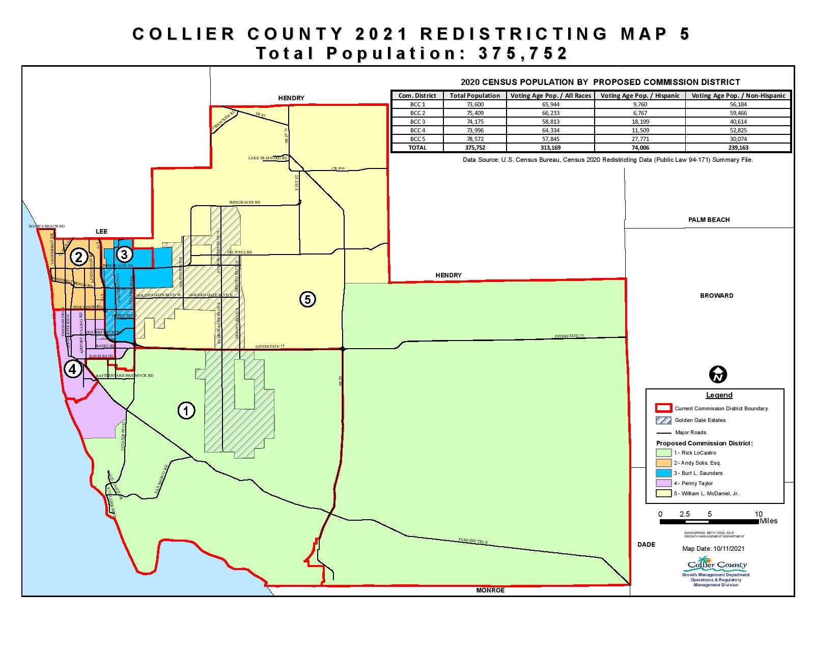 Collier District Boundaries Reworked After Split Vote Of Commission