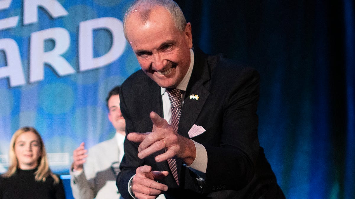 New Jersey Governor Phil Murphy delivers a victory speech to supporters at Grand Arcade at the Pavilion on November 3, 2021 in Asbury Park, New Jersey. Murphy's narrow victory over Republican gubernatorial candidate Jack Ciattarelli makes him the first Democratic New Jersey governor in more than four decades to win reelection.