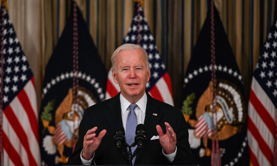 President Joe Biden delivers remarks on the passage of the Bipartisan Infrastructure Deal at the White House in Washington, DC on November 6, 2021.